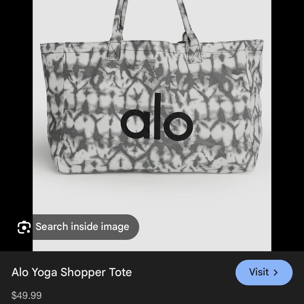 ALO Yoga Black and Gray Patterned Tote